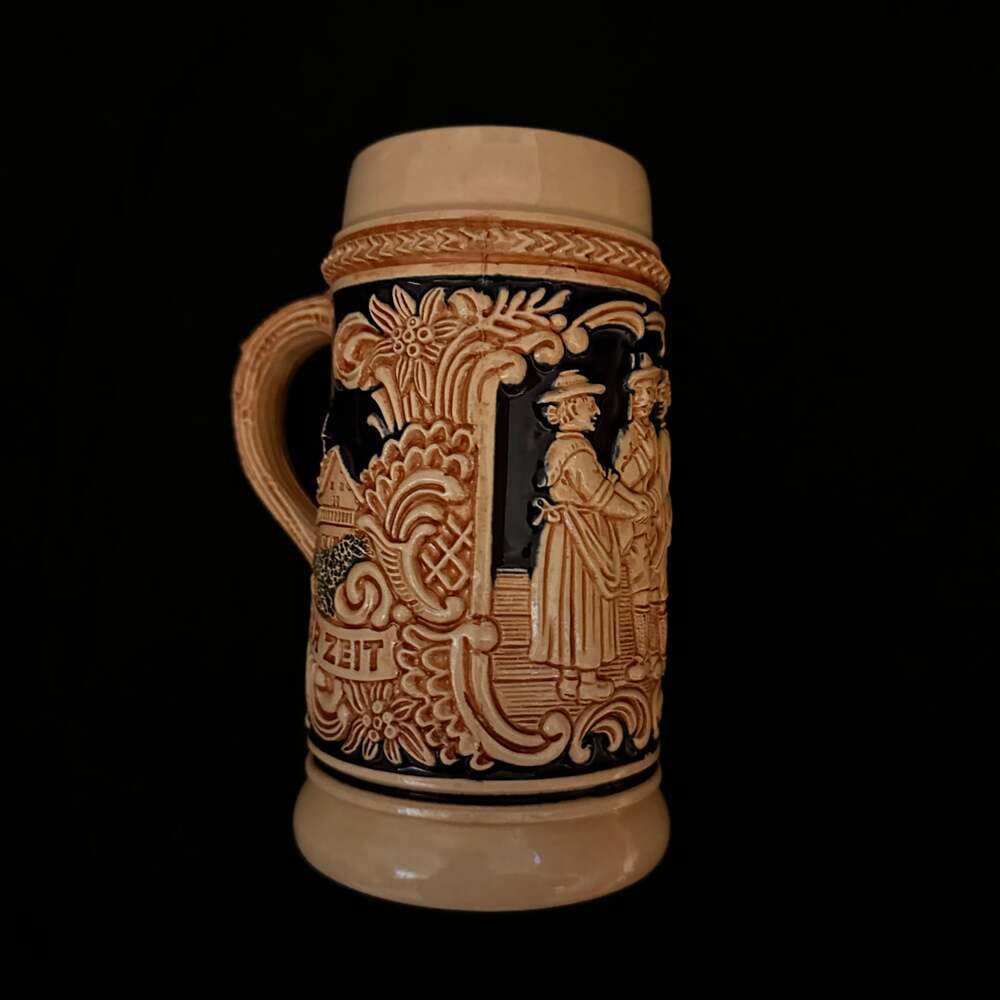 Vintage Marzi & Remy German Beer Stein No. 2027 'Hunter and Fisherwoman'